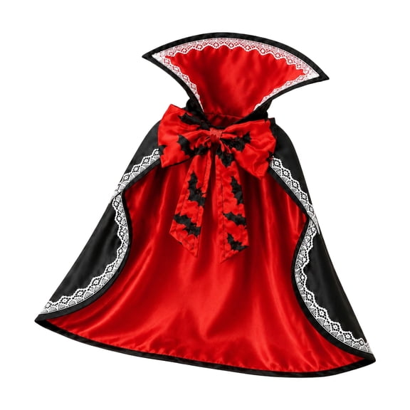 Bat-Themed Pet Costume for Pet Cats and Small Dog, Back-Draped Garment with Standing Collar for Parties and Photos