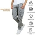 thumbnail image 5 of 2-Pack Men's Flex-Stretch Cotton Cargo Pants, 31-Inch Inseam - Comfortable and Durable, 5 of 7