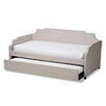 thumbnail image 3 of Bowery Hill Lit de Jour en Tissu Rembourré Format Simple avec Lit Gigogne, Beige, 3 of 10