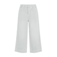 thumbnail image 3 of Women's High Waist Jeans, Wide Leg Cropped Jeans, Stretch Denim Trousers with Side Pockets, Casual Straight Leg Ankle Jeans for Daily Wear, Work, and Relaxed Outfits-Light Ashy, 3 of 6