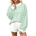 thumbnail image 4 of Sevevn Women's Oversized Striped French Terry Pullover Sweatshirt Long Sleeve Casual Fall Winter Trendy Outfits Tops 2026, 4 of 7