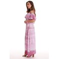 thumbnail image 2 of Riviera Sun Tie Dye Off Shoulder Maxi Sundress (1X, Mauve), 2 of 3