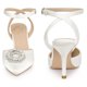 thumbnail image 3 of Zapatos de tacón de aguja con correa en el tobillo y diamantes de imitación para mujer blanco, EE. UU. 7, 3 of 6