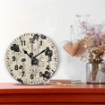 thumbnail image 2 of Yayeee 10" Wall Clock Battery Operated Quartz Round Silent Non-Ticking Home Decor, Small Black Flowers, 2 of 6