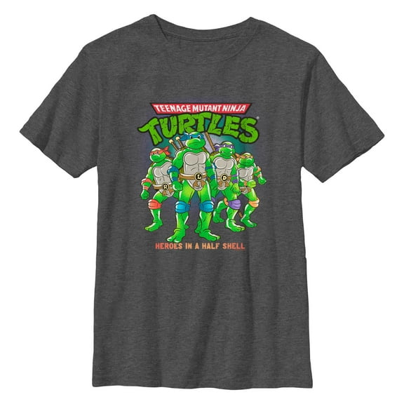 Boy's Teenage Mutant Ninja Turtles Heroes in a Half Shell Group Shot Graphic T-Shirt
