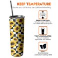 thumbnail image 6 of 20oz Checke Sunflower Skinny Tumblers Stainless Steel Tumbler with Lid and Straw,Vacuum Insulated Double Wall Travel Tumbler Cups with Cleaning Brush for Coffee,Tea, 6 of 6
