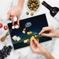thumbnail image 5 of Ocean Cutting Board, Full Moon Reflected in the Sea Moon Rays Surface Starry Sky Night Scenic View Print, Decorative Tempered Glass Cutting and Serving Board, Small Size, Black Navy, by Ambesonne, 5 of 5
