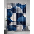 thumbnail image 5 of Abstract Art Shower Curtain Set ，Waterproof Fabric Shower Curtains Modernism Blue Gary Linear Color Block Shower Curtains for Bathroom,Bathroom Decor 72"x84", 5 of 6
