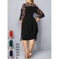 thumbnail image 2 of Vestidos de talla grande para mujer 3xl 4xl 5xl 6xl vestido de noche de encaje de tallas grandes ropa elegante negra vestido de fiesta Extra grande 2024, 2 of 7