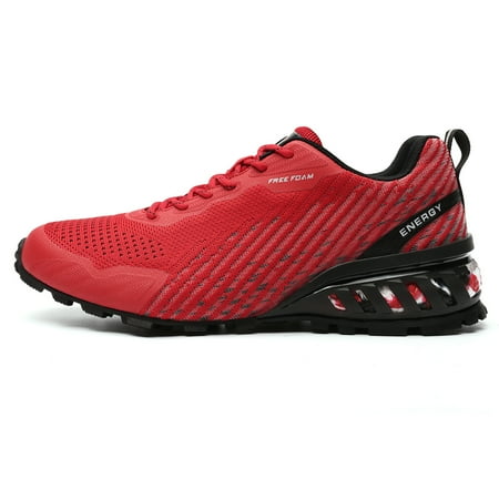 

KOFUBOKE Red Running Shoes Lightweight Breathable Men s Size 8.5