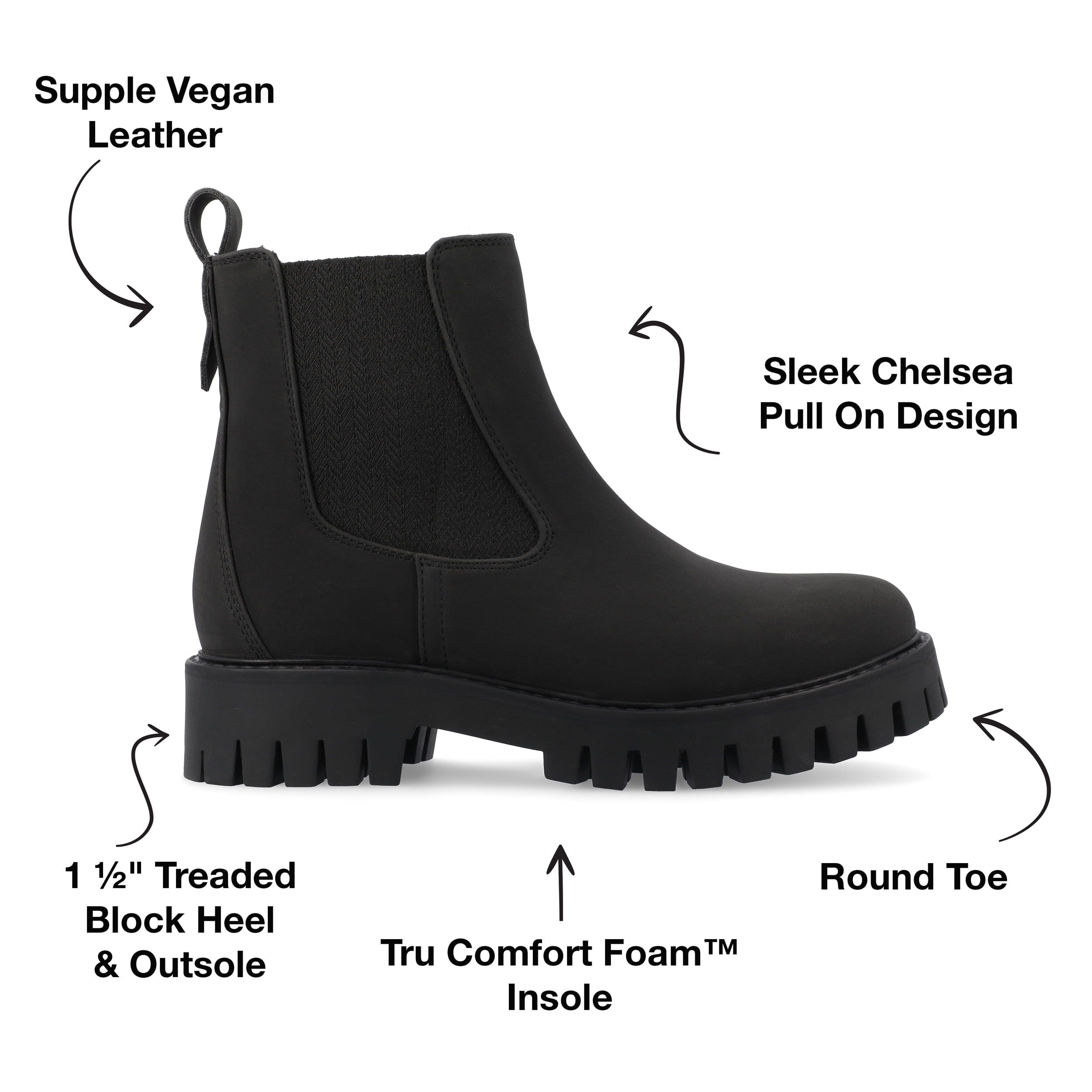 Journee Womens Alara Chelsea Pull On Booties, Widths Available