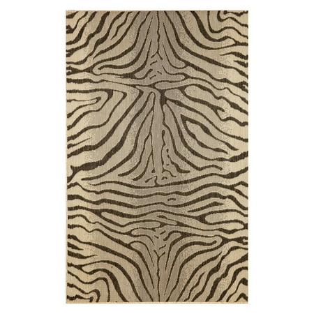 Trans Ocean Rug Terrace Charcoal Zebra Indoor Outdoor