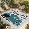 thumbnail image 2 of Outdoor Rug 3x5 ft Camper Van Bear Outdoor Large Area Rug Non Slip Rubber Let The Adventure Begin Moon Plaid Front Door Mat RV Rug Carpet Patio Outdoor Rugs for Backyard Balcony Deck Porch Indoor, 2 of 9