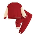thumbnail image 5 of Gubotare Baby Boy Clothes Infant Fall Winter Outfits Toddler Boy Varsity BaseBall Jacket Button Down Pants Set Size 12 18 Months (Red,12-18 Months), 5 of 6