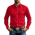 thumbnail image 4 of Njagoc3 Mens Western Cowboy Shirts Button Down Long Sleeve Work Shirt Fall Casual Ombre Vintage Utility Shirts with Pockets, 4 of 6