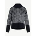 thumbnail image 5 of Free Assembly Women's Patterned Mock Neck Sweater with Tall Cuffs, Midweight, Sizes XS-XXL, 5 of 5