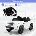 thumbnail image 3 of Gymax 12V Kids Ride On Car Licensed Land Rover Electric Vehicle w/ Remote Control White, 3 of 10