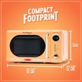 thumbnail image 5 of Nostalgia - Horno de microondas compacto retro - 0.7 Cu. 700 vatios con visualización digital LED - Bloqueo para niños - Interior fácil de limpiar - Naranja, 5 of 5