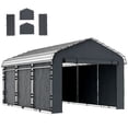 thumbnail image 2 of Outsunny Carport Replacement Sidewall Panel Set of 4 for 12' x 20' Carports, UPF50+ Waterproof PE Tarp Replacement Side Wall Cover, Dark Gray, 2 of 9