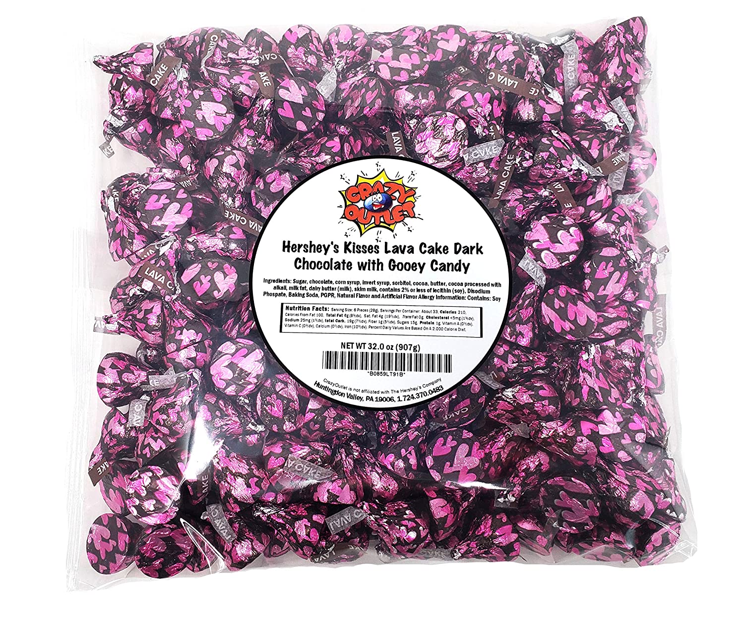 Hersheys Kisses Lava Cake Dark Chocolate With Gooey Chocolate Center Candy - 2 Pound Pack - Walmartcom