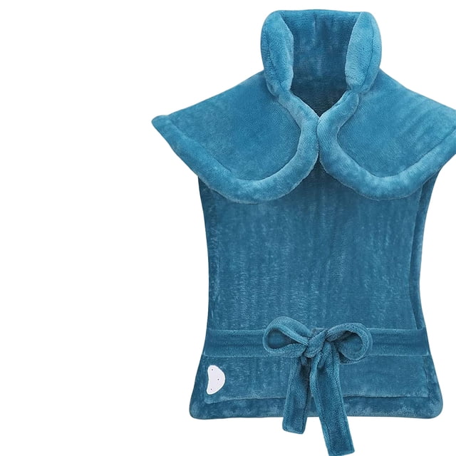 Vogacara Almohadillas térmicas eléctricas, chal térmico ajustable para espalda y hombros, manta lavable para oficina, Hotel, otoño e invierno, Protección de la piel cian JP enchufe Vogacara CE014707-07