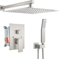 thumbnail image 2 of Rainfall Bathroom Shower System Rain Shower Head and Handle Set Wall Mounted Shower Complete  Solid Brass Pressure Balancing Shower Mixer Valve  Matte, 2 of 6