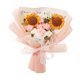 thumbnail image 2 of Ramo de flores de ganchillo, girasol, flor artificial, decoración de escritorio, hecho a mano Rosa, 2 of 9