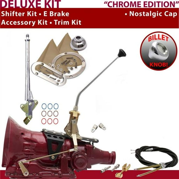 American Shifter TH200 Shifter Kit Chrome 12 in. E Brake Cable Clevis Trim Kit for F1907