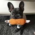 thumbnail image 2 of Bewildely Juguetes de peluche con forma de patas de carne de huesos dobles, patrón de rejilla suave, juguete para jugar con sonido de cachorro Animales de peluche y juguetes de peluche, 2 of 6
