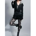 thumbnail image 4 of Women Lace Floral Pattern See Through Footless Leggings Women High Waist Tights Long Leggings, 4 of 6