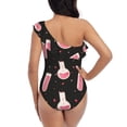 thumbnail image 5 of Sikiie Chemistry Tools 1 Print Women One Piece Swimsuits Tummy Control One Shoulder Bathing Suits Ruffle Swimwear, From S to XXL-Small, 5 of 6