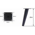 thumbnail image 2 of Cone-Shaped Metal Furniture Legs, 20cm Height, Black Finish, Anti-Slip and Noiseless for Sofas, Cabinets, and Tables, 2 of 5