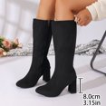 thumbnail image 6 of SACFOF Women's Knee High Tall Boots Low Chunky Heel Pointed Toe Boots Fall Winter Boot Comfort All-Day Wear Fashion Dressy Walking Dress Heeled Boots, 6 of 6