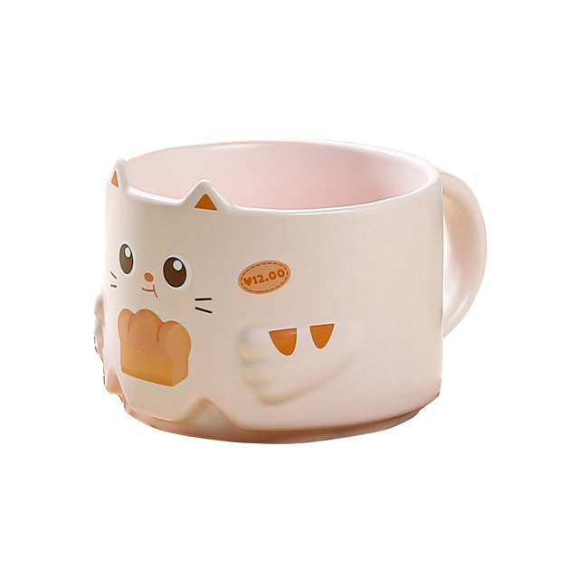 kurtrusly Stackable 4 Collection For Cat Lovers Cat Mugs Mugs Adorable Set With Playful Cute Cute Stackable Cat For Mugs Light Pink 300ML