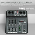 thumbnail image 6 of 4 Channel Audio Mixer 48V Phantom Power USB Studio Sound Mixers Bluetooth DJ Console Mixing for Karaok, 6 of 7