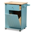 thumbnail image 2 of Baxton Studio Liona Sky Blue Finished Wood Kitchen Storage Cart, 2 of 14