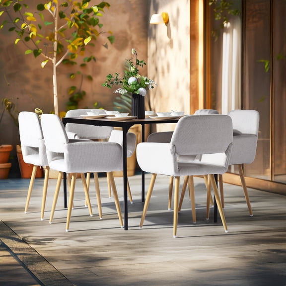 Homy Casa Modern Accent Chair Set of 2 Comfortable Upholstered, Beige