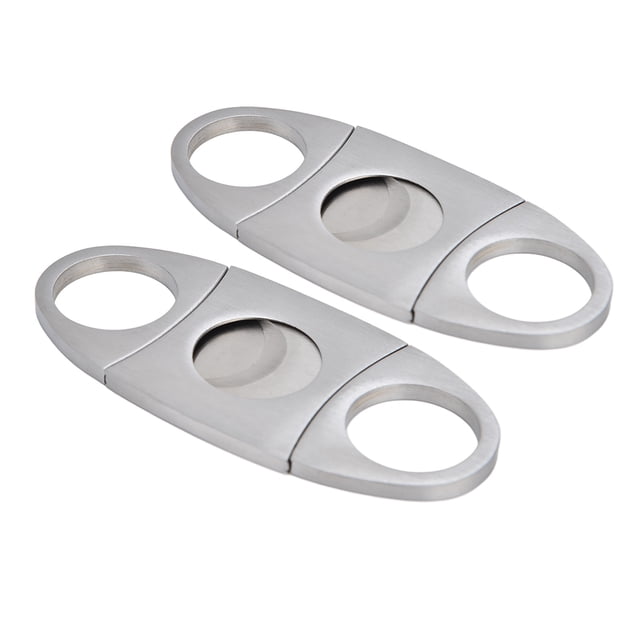Garosa Stainless Steel Cigar Knife,Stainless Steel Ci Gar Cutter,2pcs Cigar Cutter Double Cut Blade Incisive Easy To Cut Stainless Steel Cigar Guillotine For Men