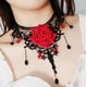 thumbnail image 1 of Collar gótico Lolita de estilo oscuro, collar gargantilla de cadena de clavícula con rosa vintage para mujer, 1 of 5