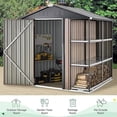thumbnail image 2 of AECOJOY 6' x 6' Outdoor Storage Shed with Rack & Shelves Metal Utility Tool Shed with Lockable Door for Backyard & Garden on Clearance, 2 of 6