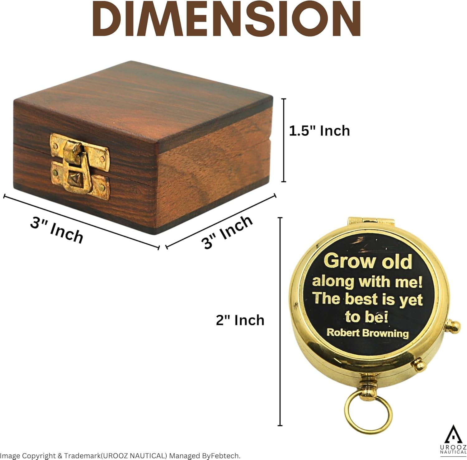 Nautical Brass Engraved Compass with Wooden Box My Man/to My Husband/to My Boyfriend/Back to me/My Best Man/Fathers Day/Mothers Day/Valentines Day/Christmas Day Gifts