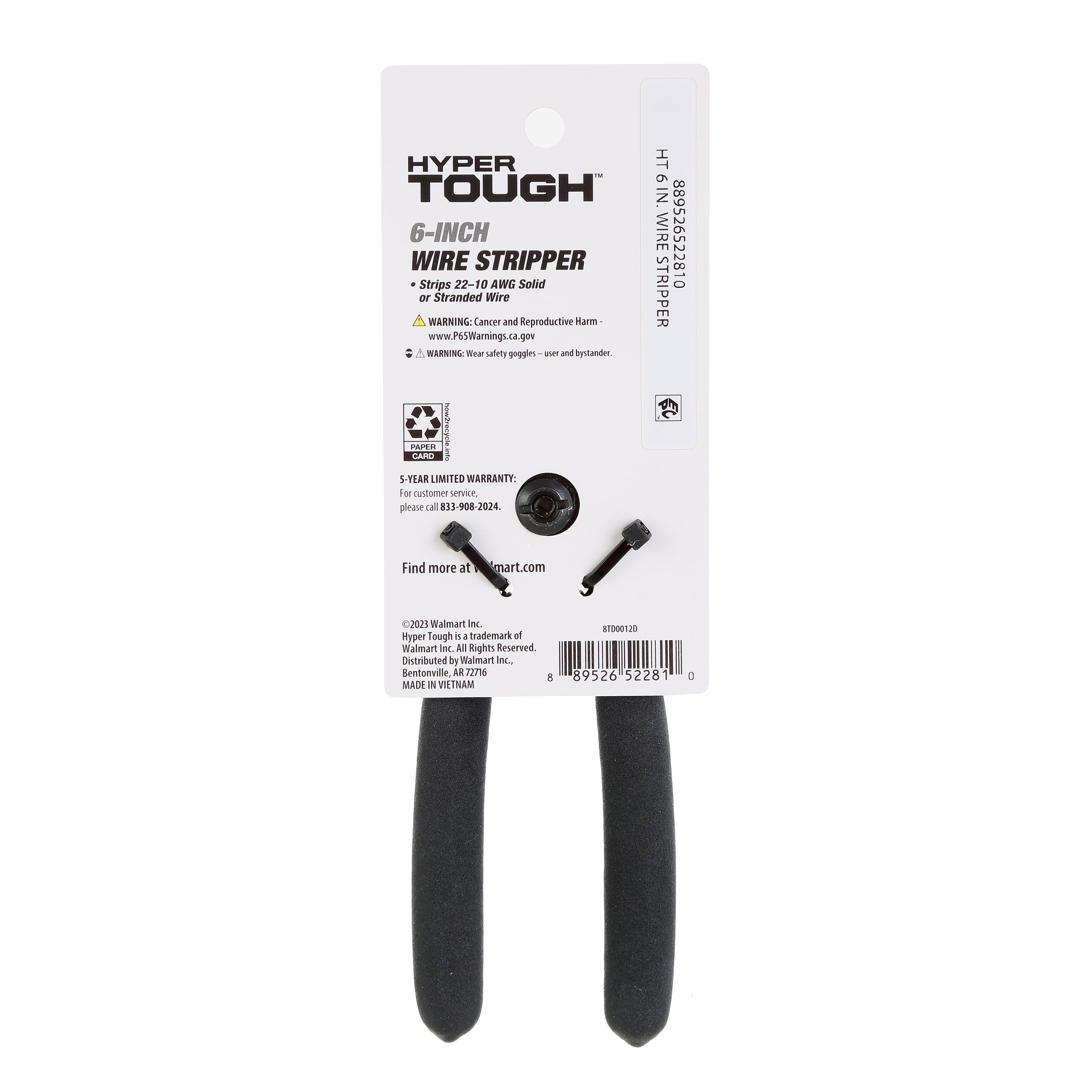 Hyper Tough 6" Wire Stripper 8TD0012D, New, 0.28 lb