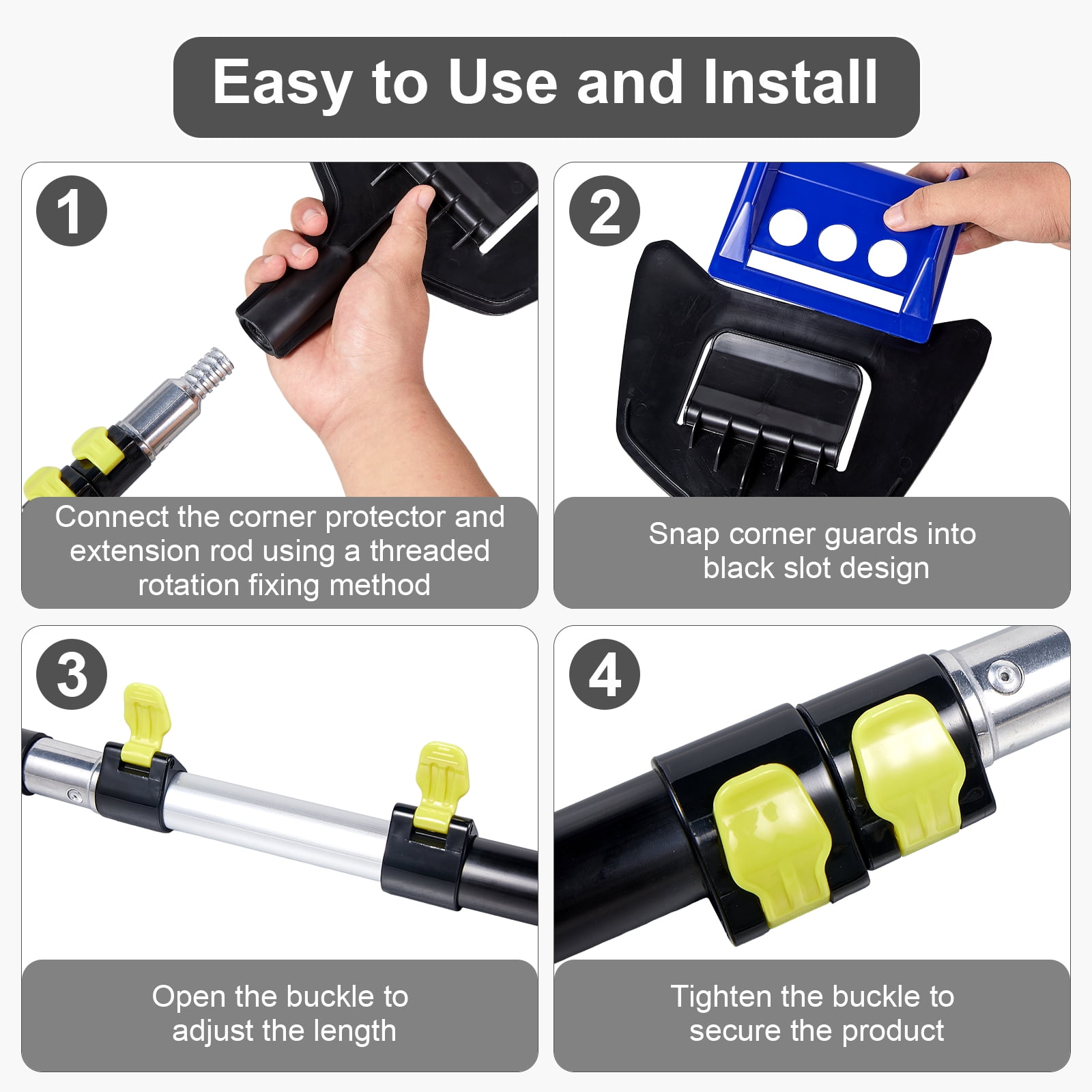 Extension Handle for Board Corner Adjustable Extension Handle Corner Protector Pole Protector Cargo Load Corner Protector V Shaped Edge Guards Hand 2pcs