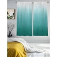 thumbnail image 3 of Teal Green Ombre Sheer Curtains 63 Inch Length 2 Panels Set Window Treatments, Contemporary Gradient Abstract Art Rod Pocket Semi Curtains for Living Room/Bedroom/Kitchen Décor, 104"W x 63"L, 3 of 7
