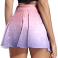 thumbnail image 3 of FASHOFT Tennis Skirts For Women Gradient Glitter Skort Elastic For Running Fitness Yoga And Daily Casual Sports Wear Womens Athletic Skirt Pink, 3 of 4
