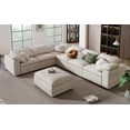thumbnail image 2 of Oversized L Shaped Sectional Sofa with Ottoman Modular Couch for Living Room and Office Spacious Seating, 2 of 9