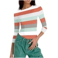 thumbnail image 4 of LIaqionyy Womens 3/4 Sleeve Crop Tops Slim Shirts Spring Fashion Outfits Thermal Undershirts Clothes, 4 of 7