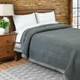 thumbnail image 3 of Aurora Extreme Heavyweight Oversized Washable French Wool Twin Blanket, Grey, 3 of 7