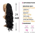 thumbnail image 6 of SHCKE Long Curly Ponytail Hair Extension 24” Drawstring Ponytail Comb Clip in Hair Extensions Synthetic Ponytail Hair Pieces for Women Black, 6 of 6