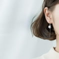 thumbnail image 2 of Sterling Silver Christmas Snowflake Dangle Earrings Chain for Women Teens Snowflake Drop Earrings Threader Winter Earrings, 2 of 6